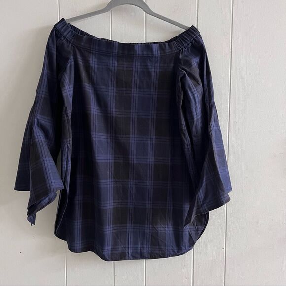 Tibi Off The Shoulder Plaid Tunic - Picture 4 of 13